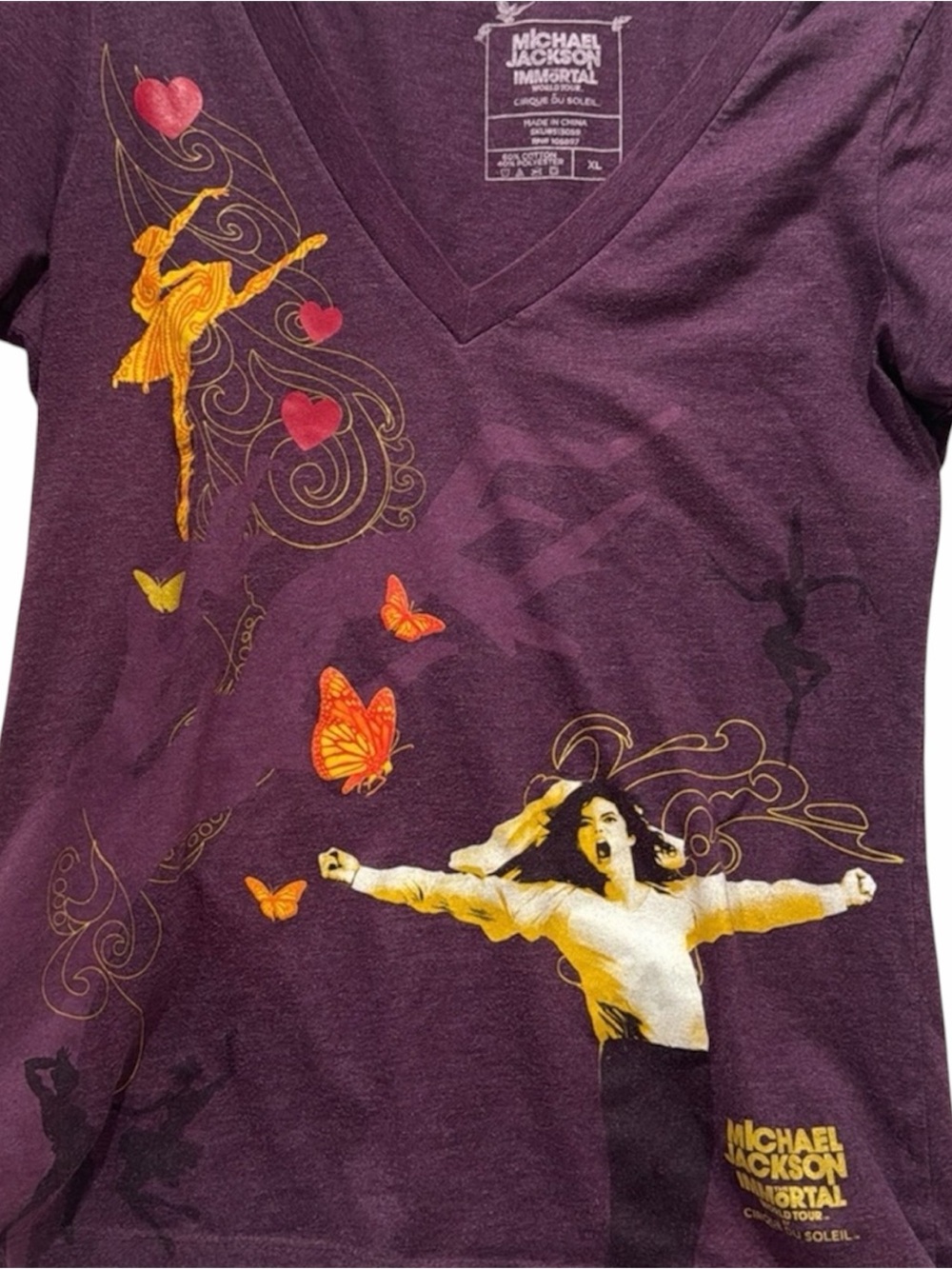 Michael Jackson Shirt Y2K The Immortal World Tour Cirque du Soleil Women’s XL